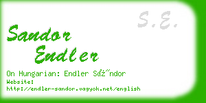 sandor endler business card